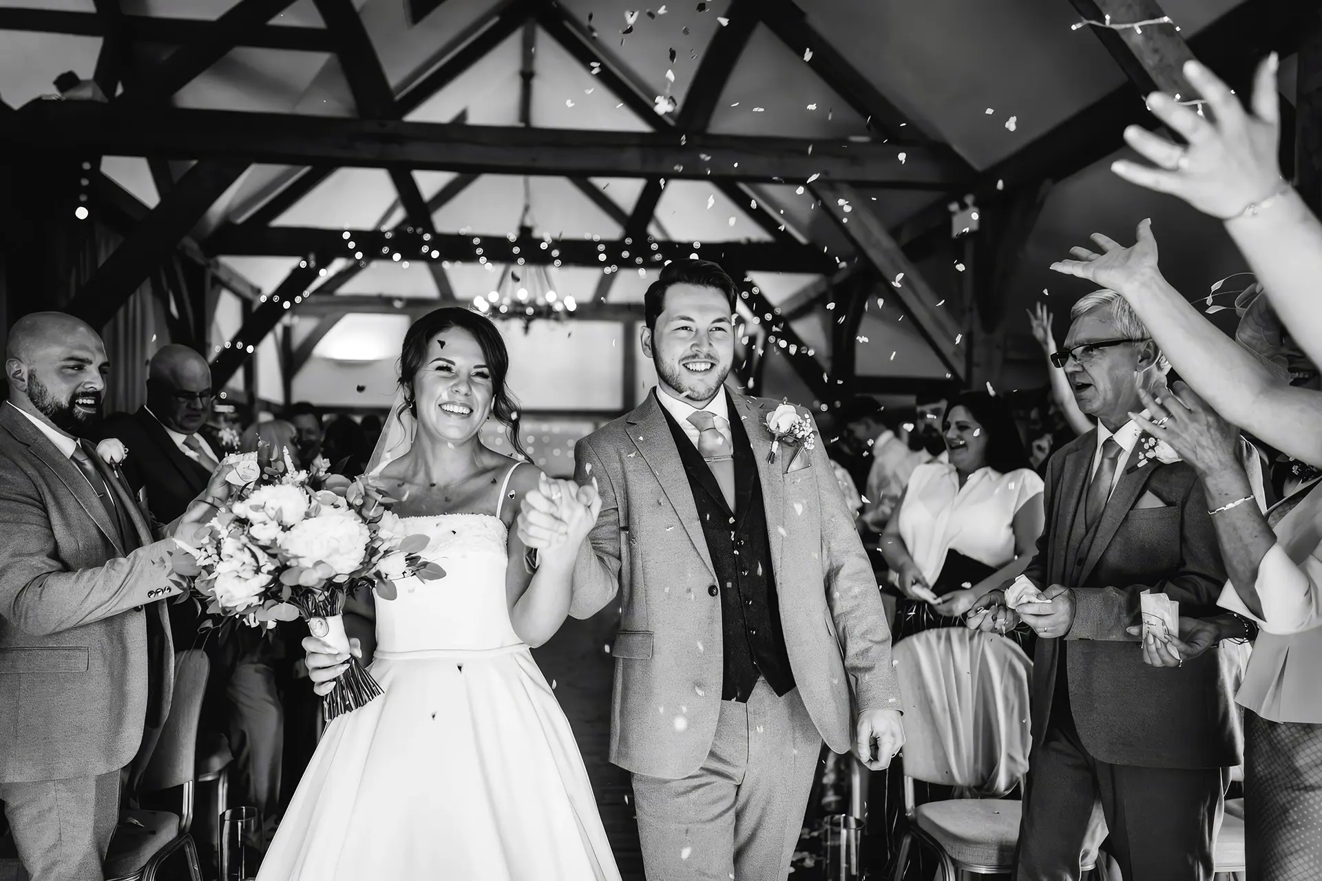 sandhole oak barn bride and groom at