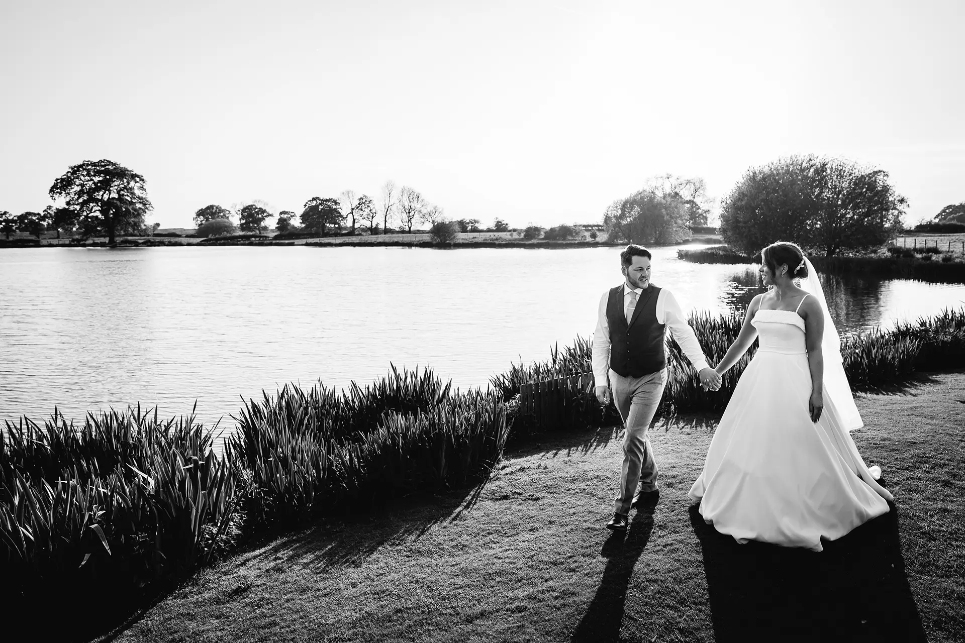 sandhole oak barn couple beside the lake