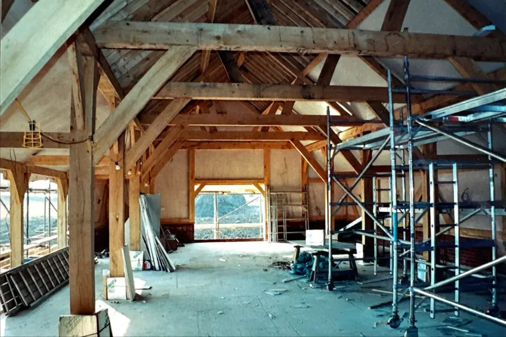 sandhole oak barn build taking shape